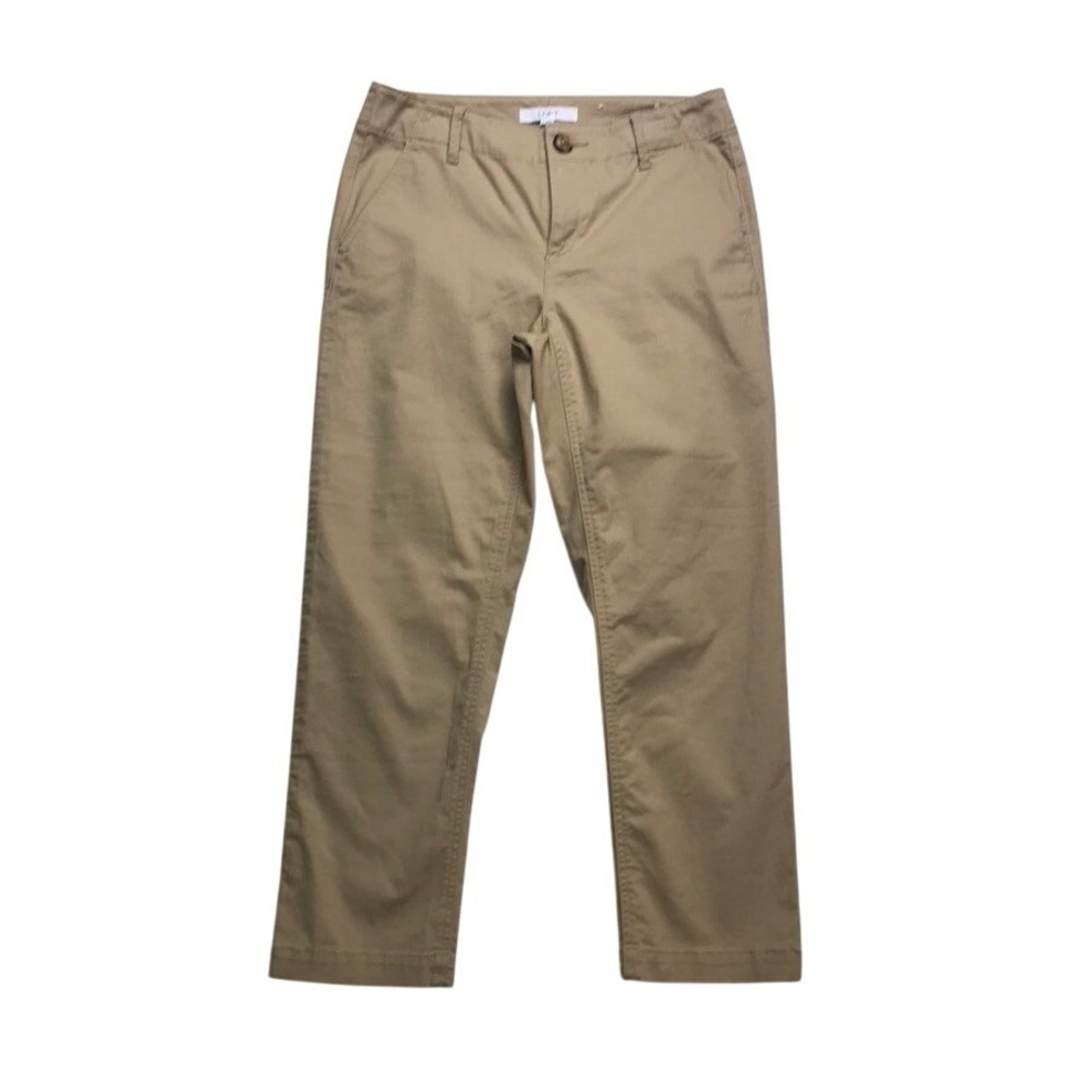 Loft Monroe Slim Khaki Chino Pants‎ Womens 0P Tan Petite Cotton Blend Stretch